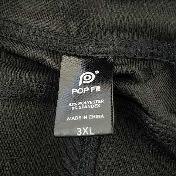 Pop fit NWT full length pocket leggings .  Black w/dark gray stripe.  3XL - Picture 4 of 7